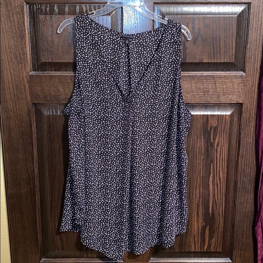 Torrid Black & White Polka Dot Georgette Tank